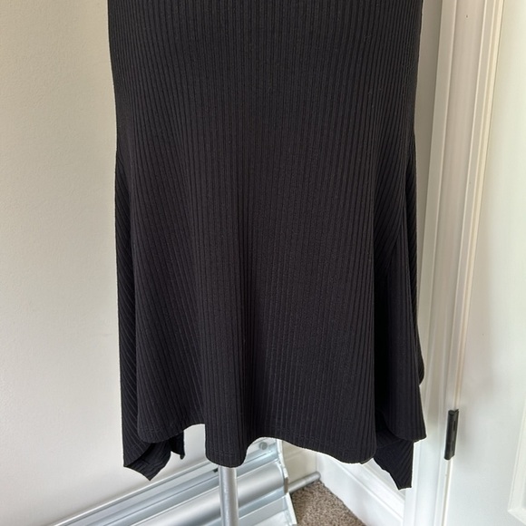 Anthropologie Sleeveless Ribbed Handkerchief Hem Midi Dress in Black Size S - Picture 10 of 15
